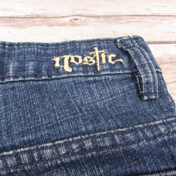 Nostic Denim Capris Size 10 Lightly Distressed Cropped Jeans Button Flap Pockets - Picture 7 of 7